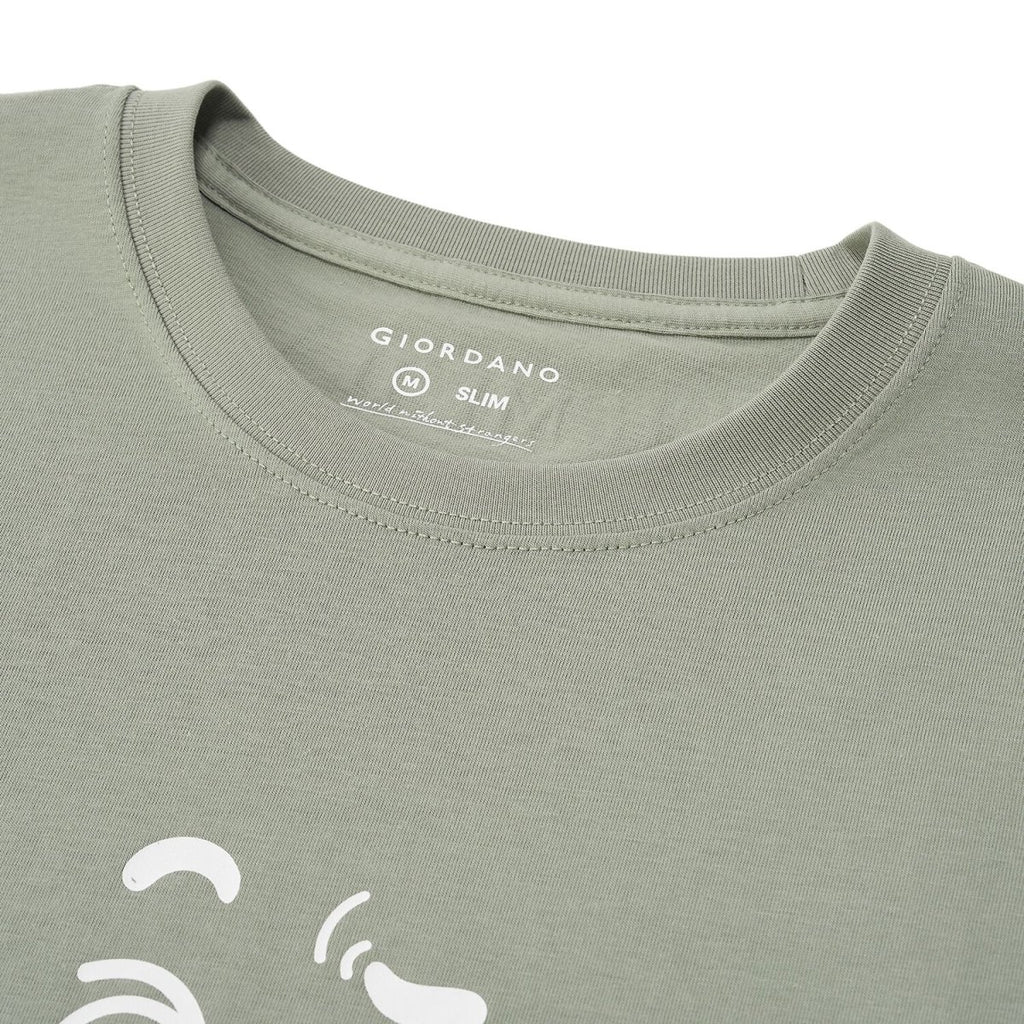 Men's Slim Fit Cotton Jersey Message Print Tee S - Shop Giordano