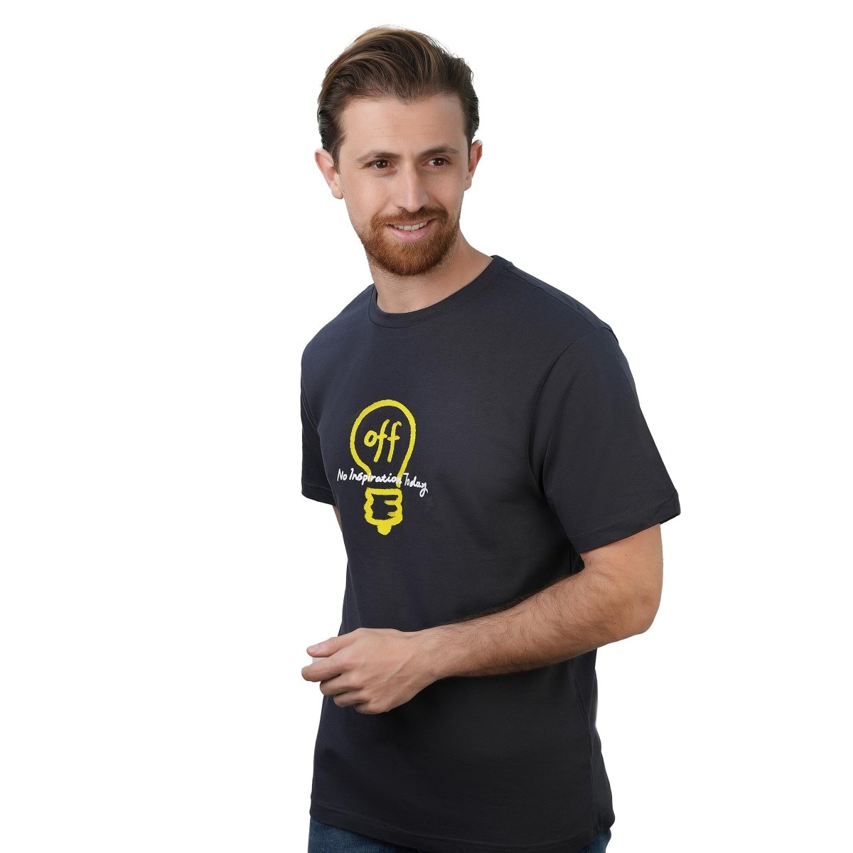 Men's Slim Fit Cotton Jersey Message Print Tee S - Shop Giordano