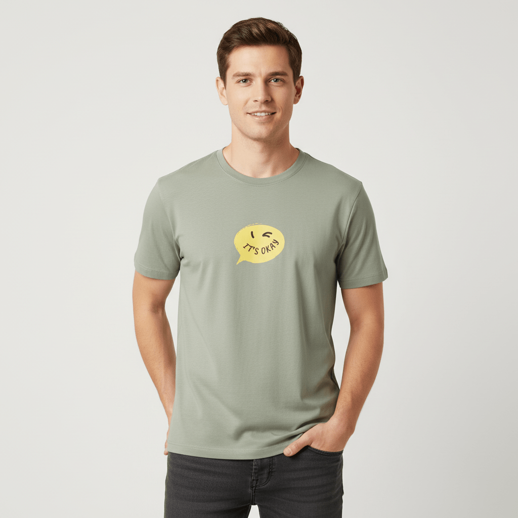 Men's Slim Fit Cotton Jersey Message Print Tee S - Shop Giordano