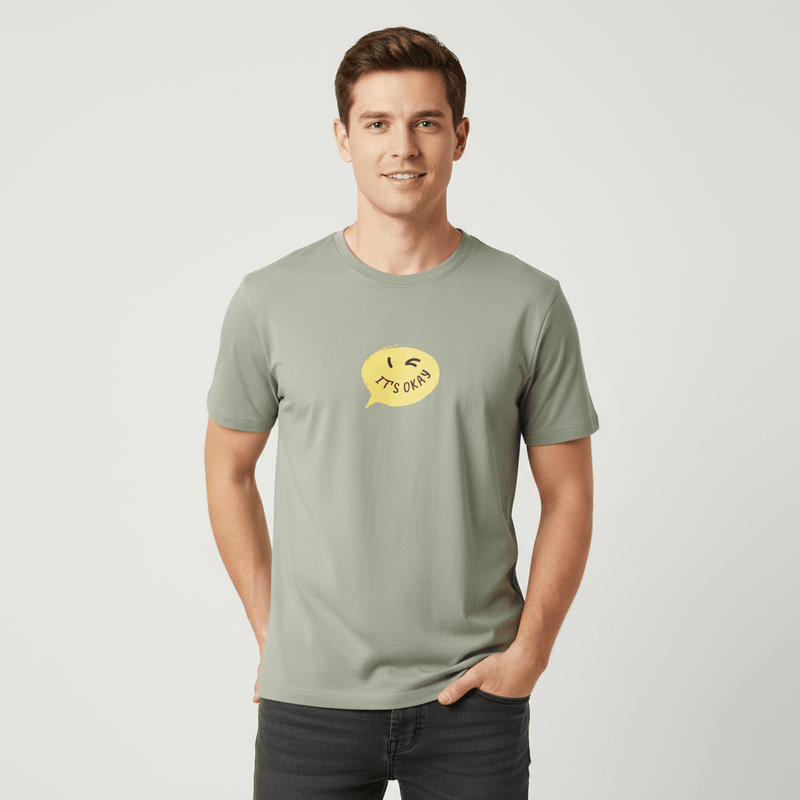 Men's Slim Fit Cotton Jersey Message Print Tee S - Shop Giordano