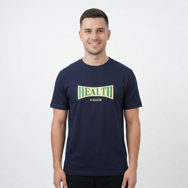 Men's Slim Fit Cotton Jersey Message Print Tee