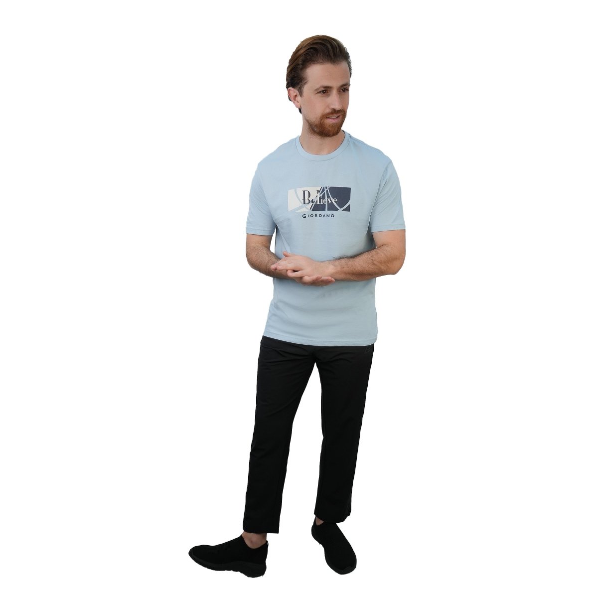 Men's Slim Fit Cotton Jersey Message Print Tee S - Shop Giordano