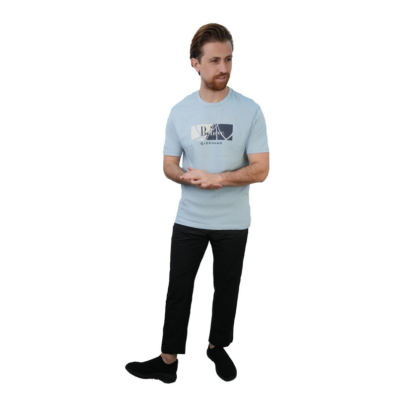 Men's Slim Fit Cotton Jersey Message Print Tee S - Shop Giordano