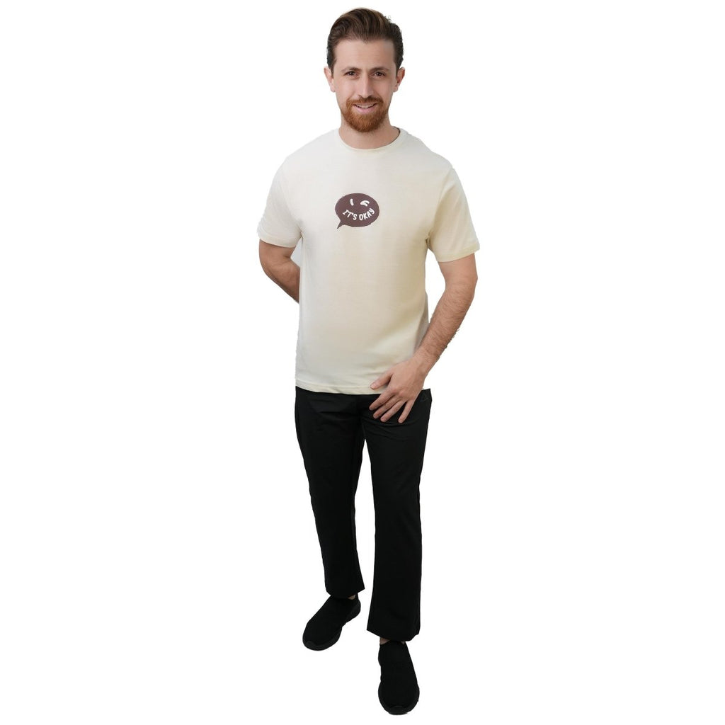 Men's Slim Fit Cotton Jersey Message Print Tee S - Shop Giordano