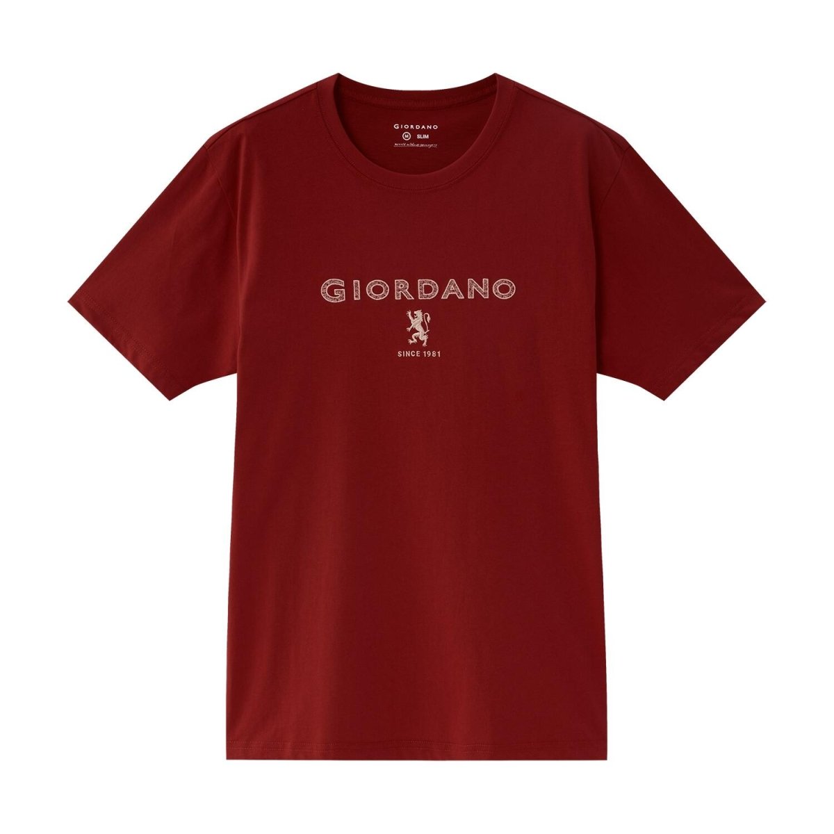Giordano Men's Slim Fit Cotton Jersey Signature Print Tee - Premium Print Tee