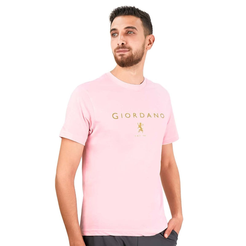Men's Slim Fit Cotton Jersey Signature Print Tee S - Shop Giordano