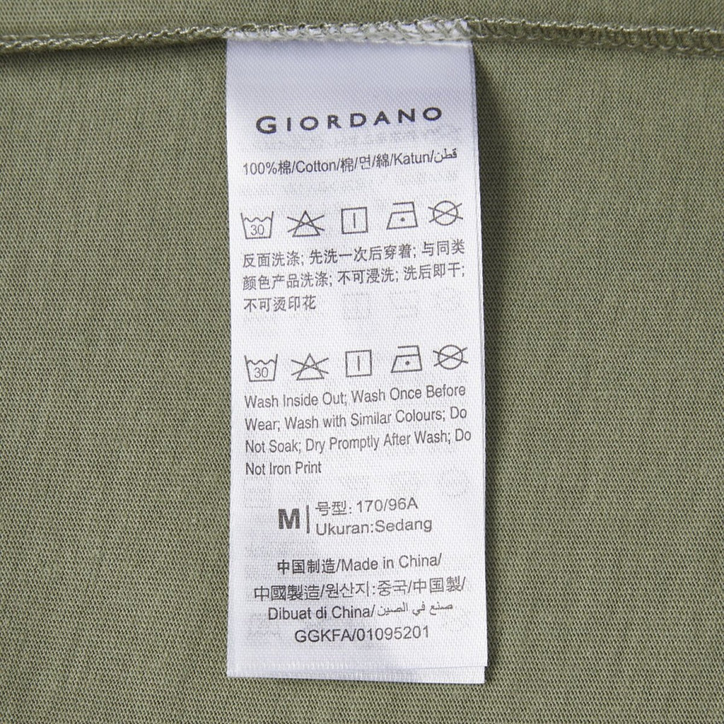 Men's Slim Fit Cotton Jersey Signature Print Tee S - Shop Giordano