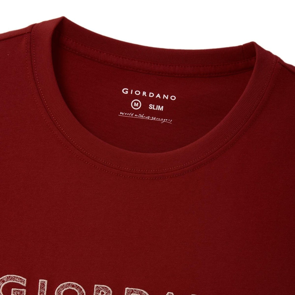 Giordano Men's Slim Fit Cotton Jersey Signature Print Tee - Premium Print Tee
