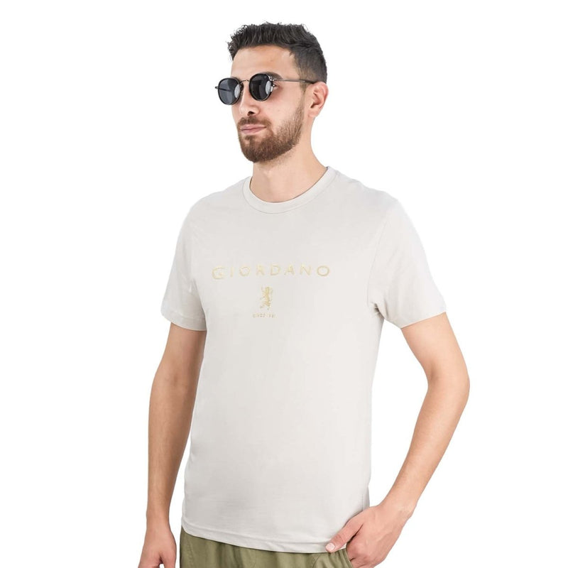 Men's Slim Fit Cotton Jersey Signature Print Tee S - Shop Giordano