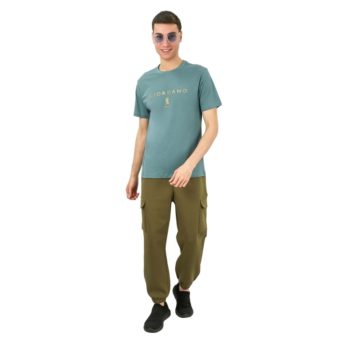 Men's Slim Fit Cotton Jersey Signature Print Tee - Giordano