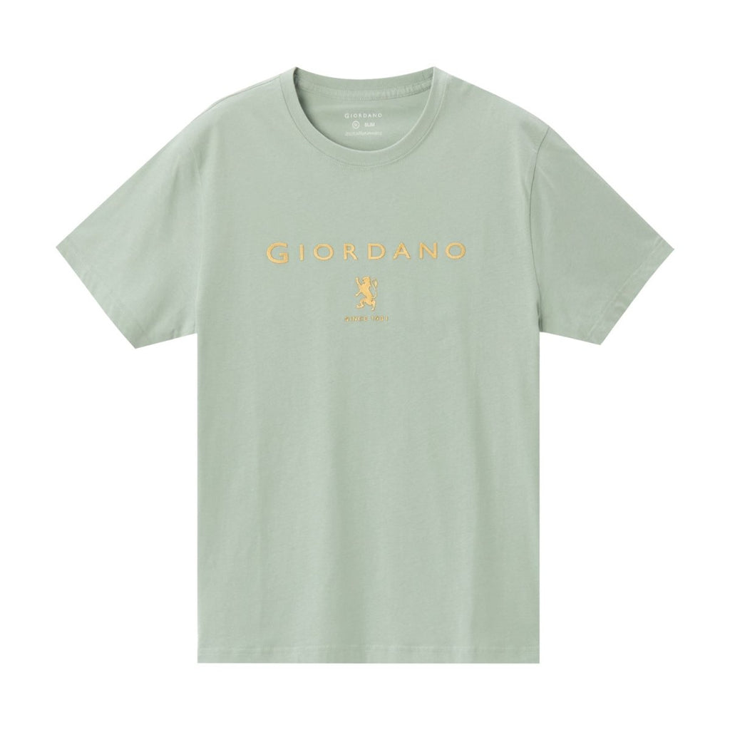 Men's Slim Fit Cotton Jersey Signature Print Tee S - Shop Giordano
