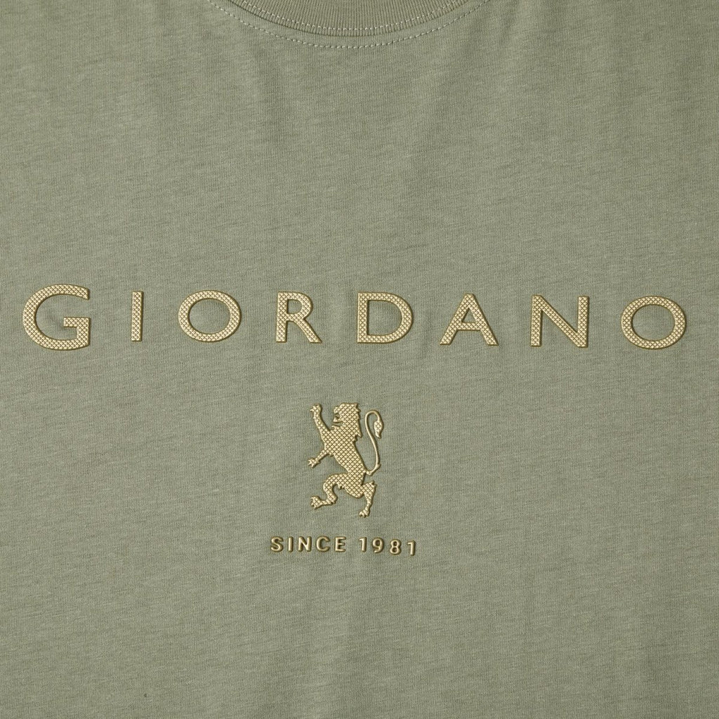 Men's Slim Fit Cotton Jersey Signature Print Tee S - Shop Giordano