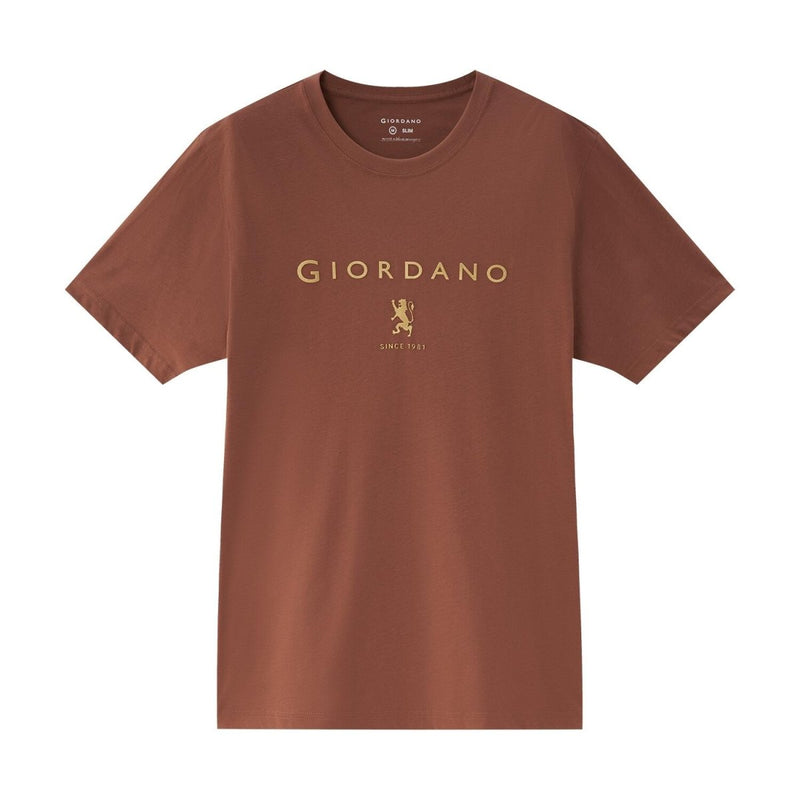 Men's Slim Fit Cotton Jersey Signature Print Tee S - Shop Giordano