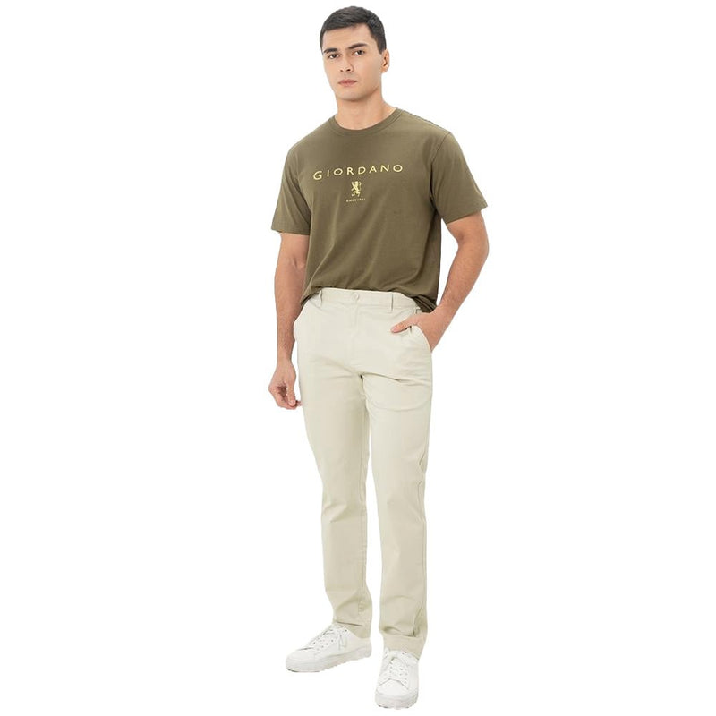 Giordano Men's Slim Fit Cotton Jersey Signature Print Tee - Premium Print Tee