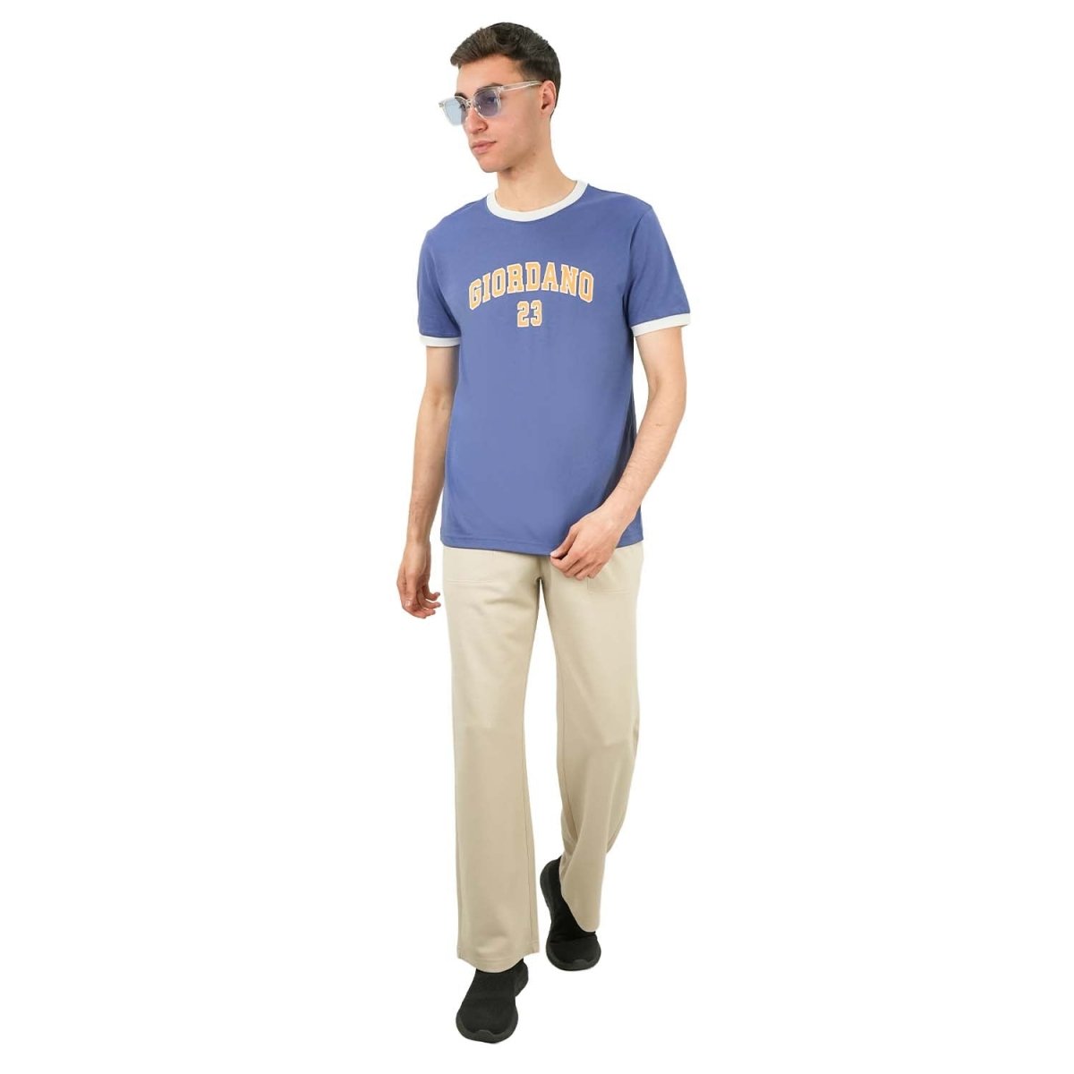 Men's Slim Fit Cotton Jersey Tee | Signature Print & Comfort - Giordano