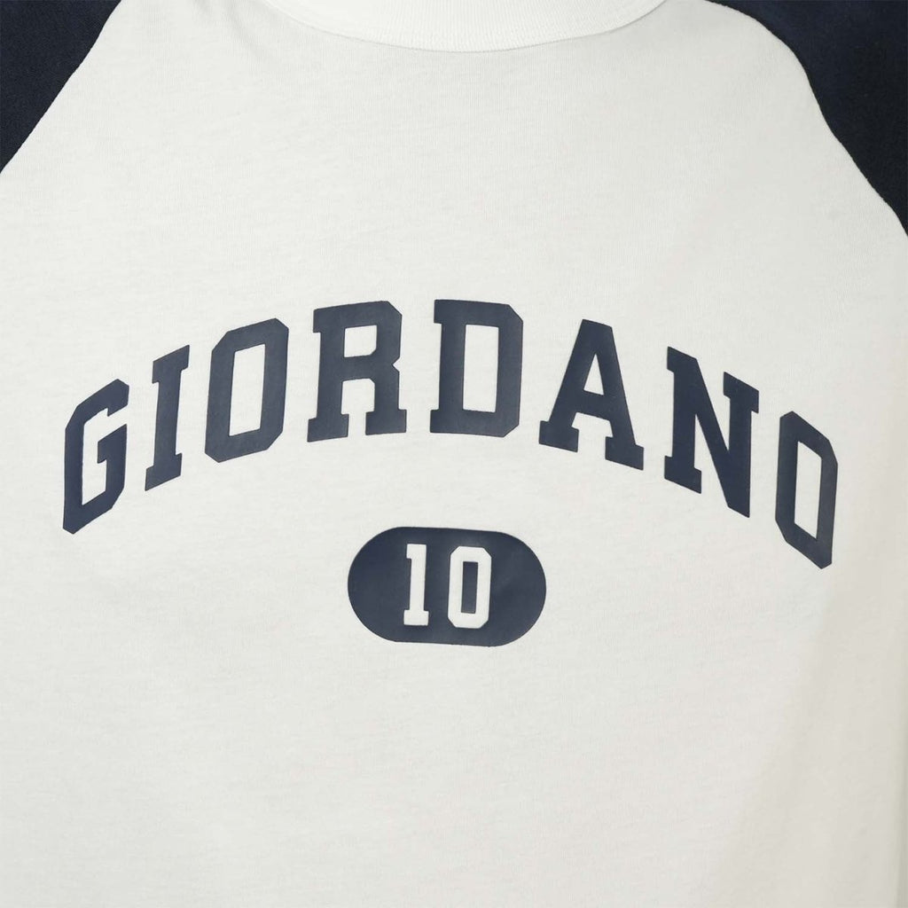 Giordano Men's Slim Fit Cotton Jersey Tee | Signature Print & Comfort - Premium Print Tee