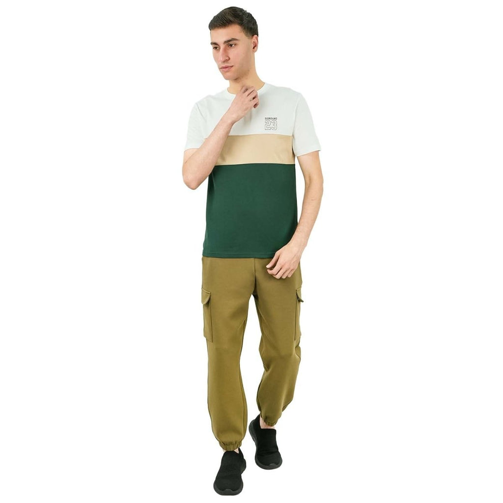Giordano Men's Slim Fit Cotton Jersey Tee | Signature Print & Comfort - Premium Print Tee
