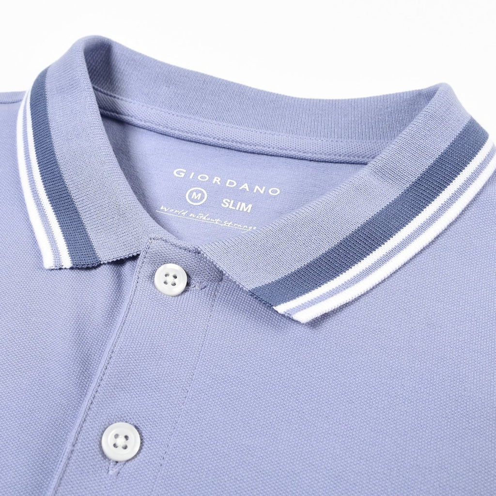 Men's Slim Fit Cotton Polo With Sailboat Embroidery XS - Shop Giordano