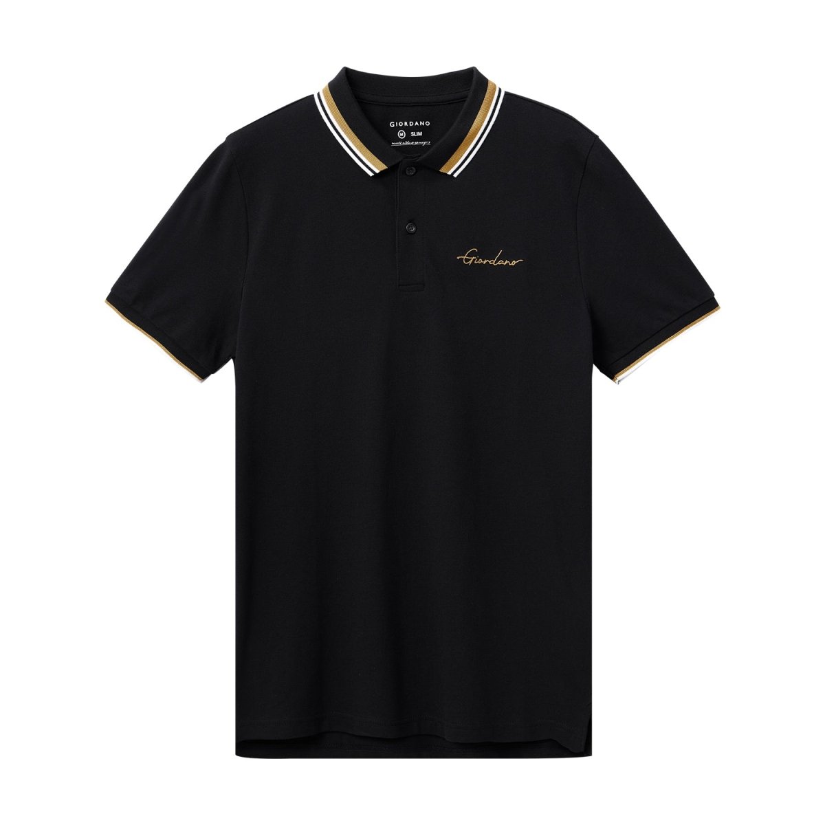 Men's Slim Fit Cotton Polo Shirt With Sailboat Embroidery - Giordano