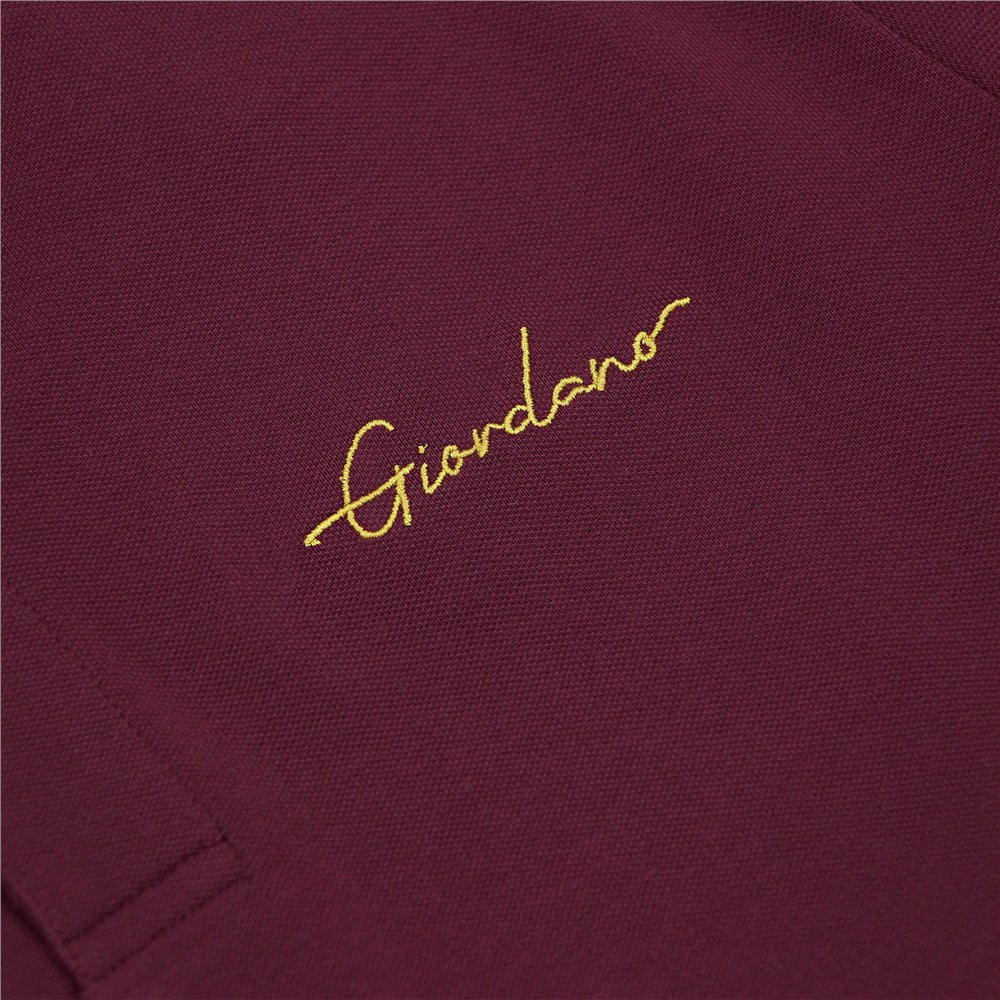 Men's Slim Fit Cotton Polo With Sailboat Embroidery XS - Shop Giordano