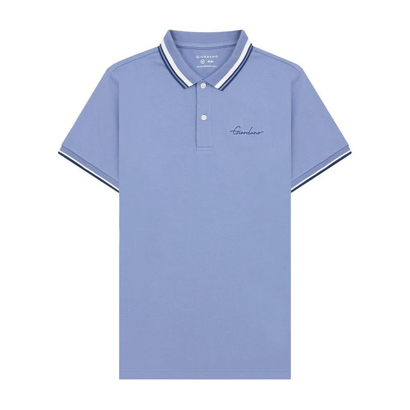 Men's Slim Fit Cotton Polo With Sailboat Embroidery XS - Shop Giordano