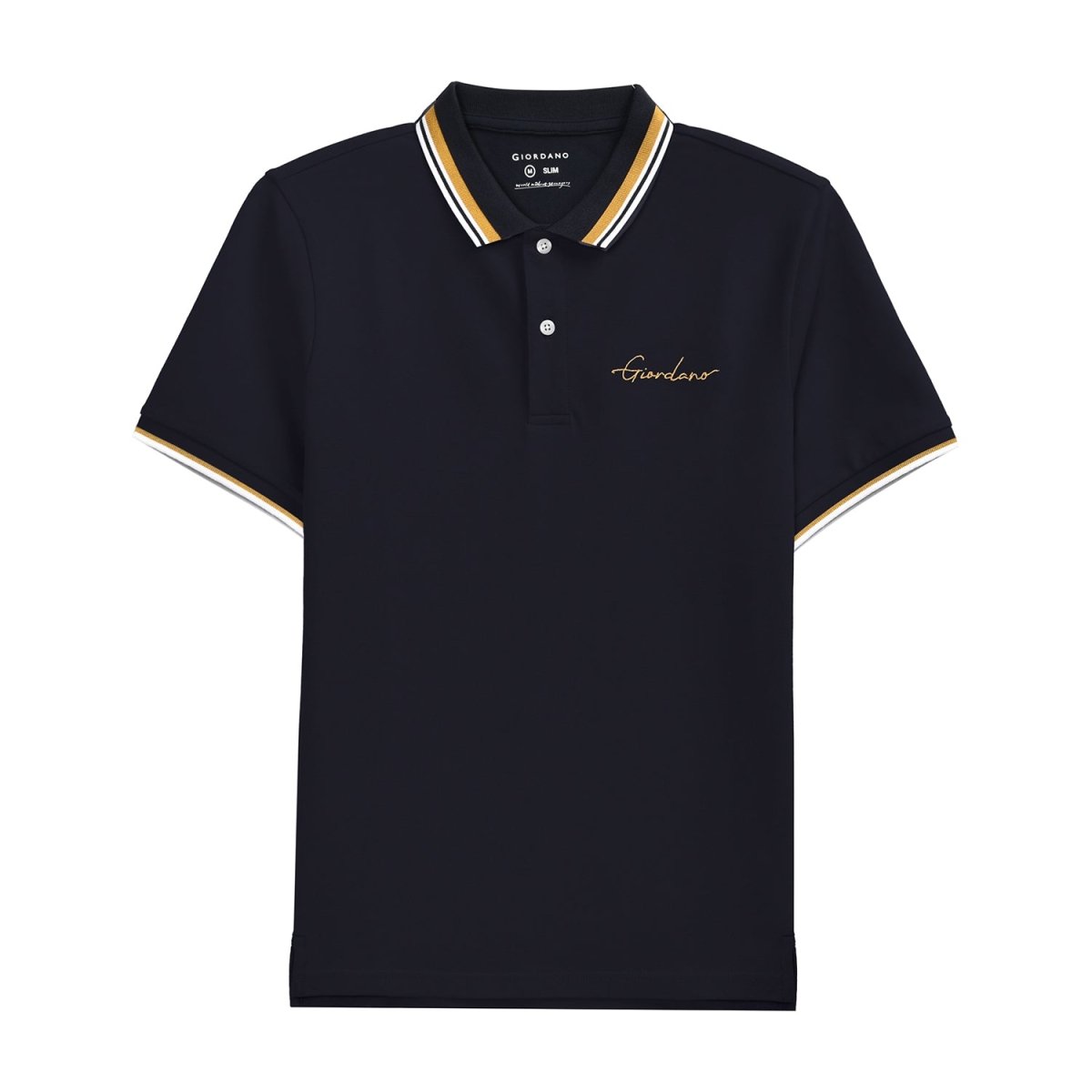 Men's Slim Fit Cotton Polo With Sailboat Embroidery XS - Shop Giordano