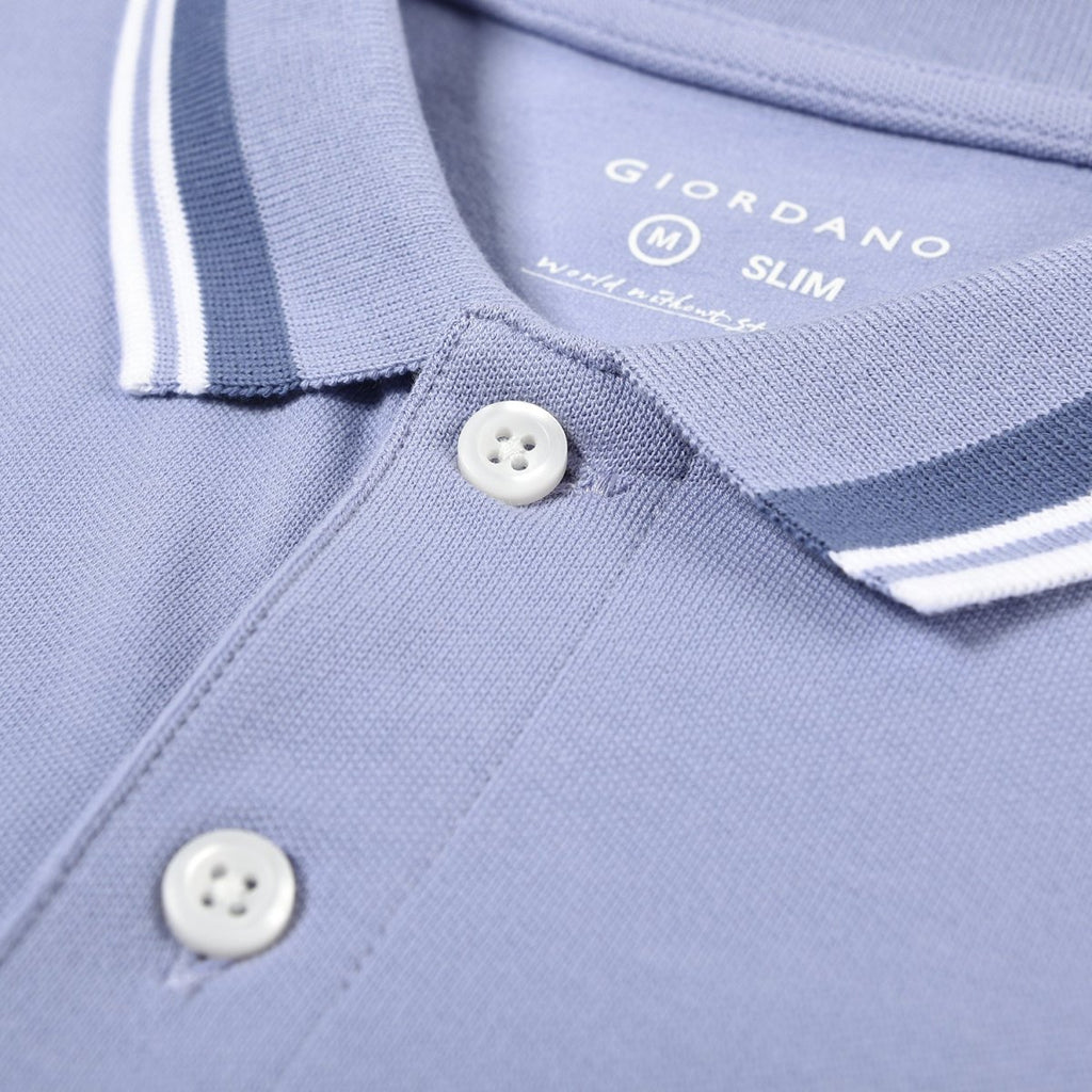 Men's Slim Fit Cotton Polo With Sailboat Embroidery XS - Shop Giordano