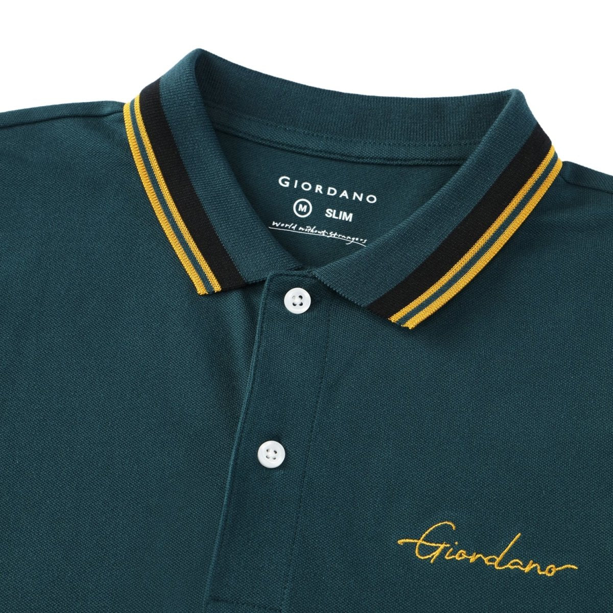 Men's Slim Fit Cotton Polo Shirt With Sailboat Embroidery XS - Shop Giordano