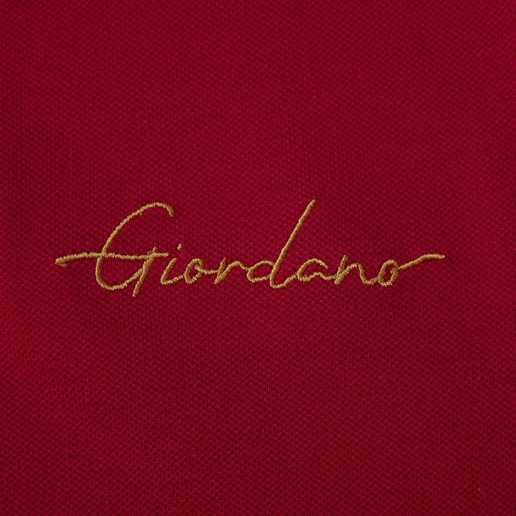 Giordano Men's Slim Fit Cotton Polo Shirt With Sailboat Embroidery - Premium Polo