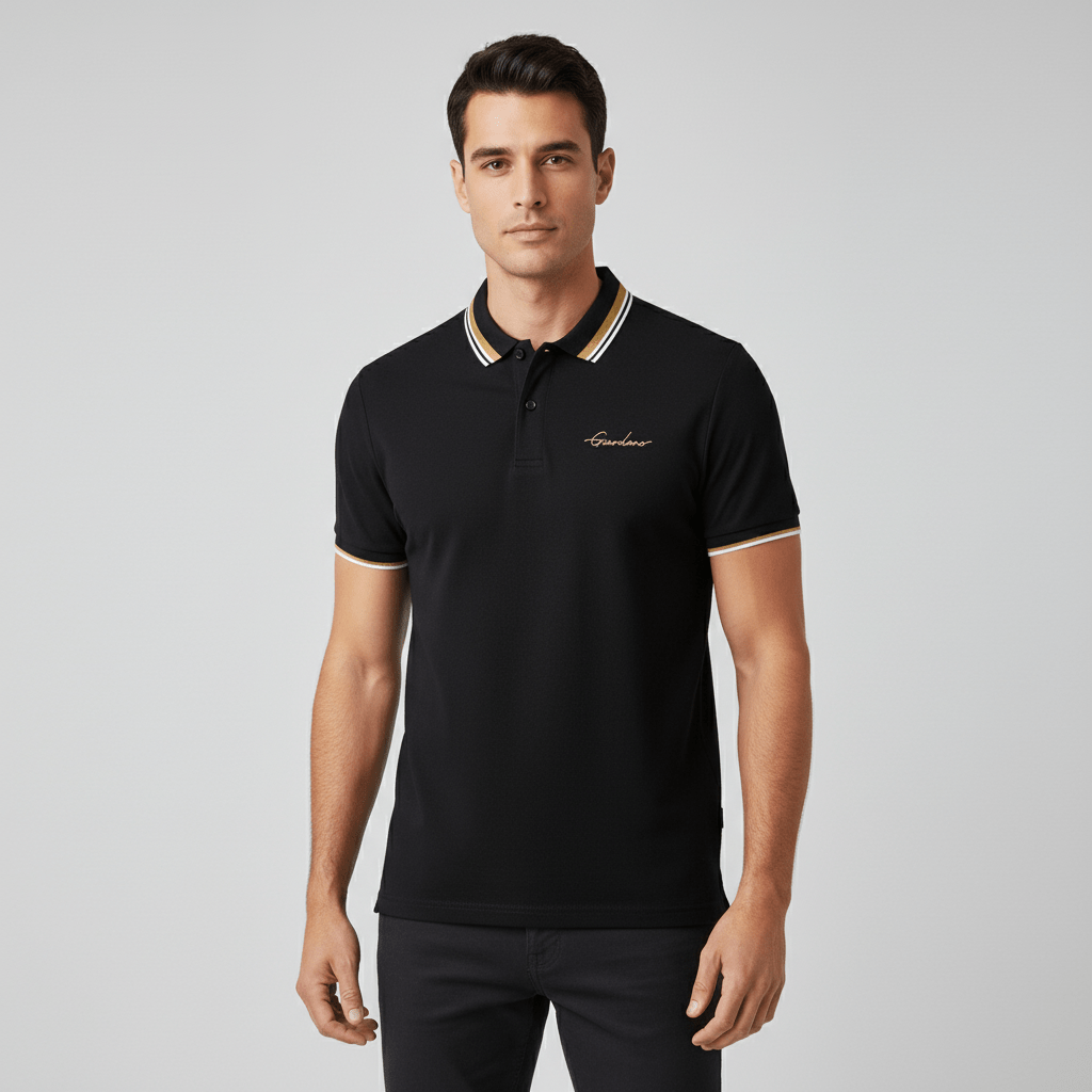 Men's Slim Fit Cotton Polo Shirt With Sailboat Embroidery S - Shop Giordano