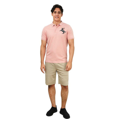 Men's Slim Fit Cotton Short Sleeve Napoleon Polo - Giordano