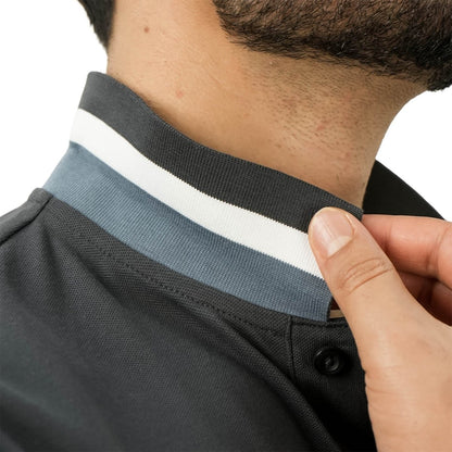 Men's Slim Fit Cotton Short Sleeve Napoleon Polo - Giordano
