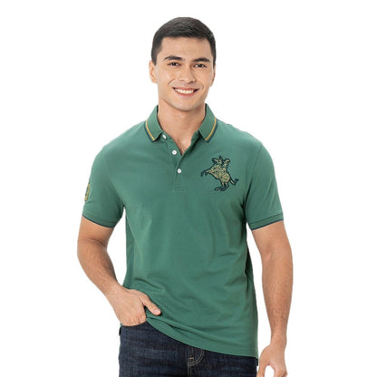 Men's Slim Fit Cotton Short Sleeve Napoleon Polo - Giordano