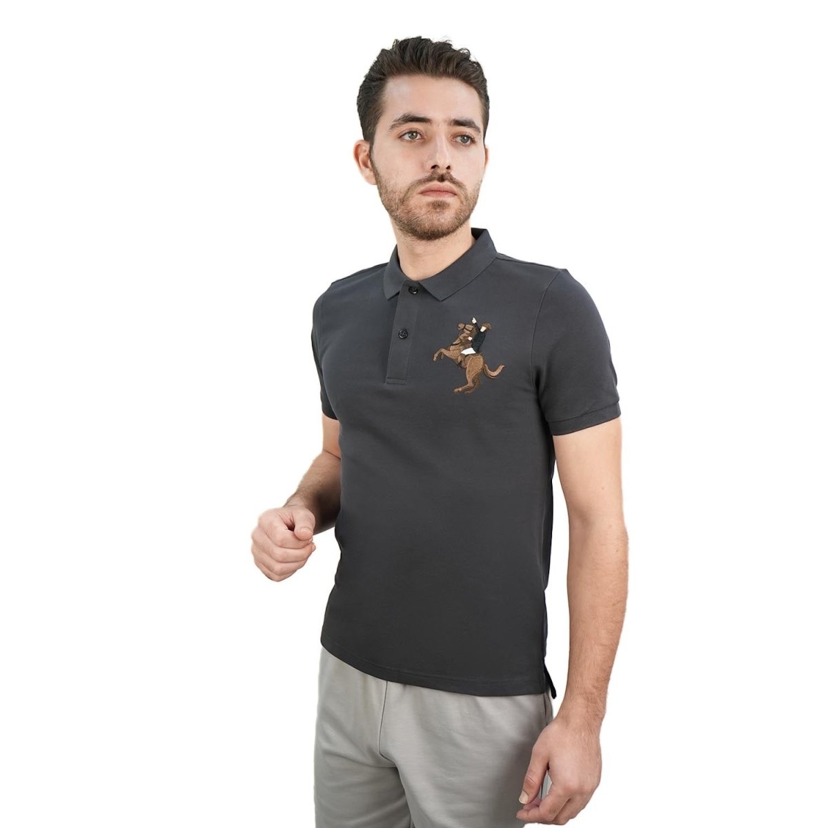 Men's Slim Fit Cotton Short Sleeve Napoleon Polo - Giordano