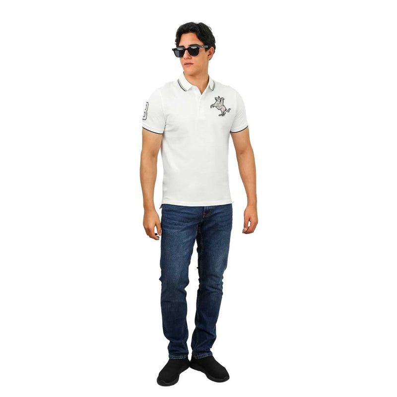 Men's Slim Fit Cotton Short Sleeve Napoleon Polo S - Shop Giordano