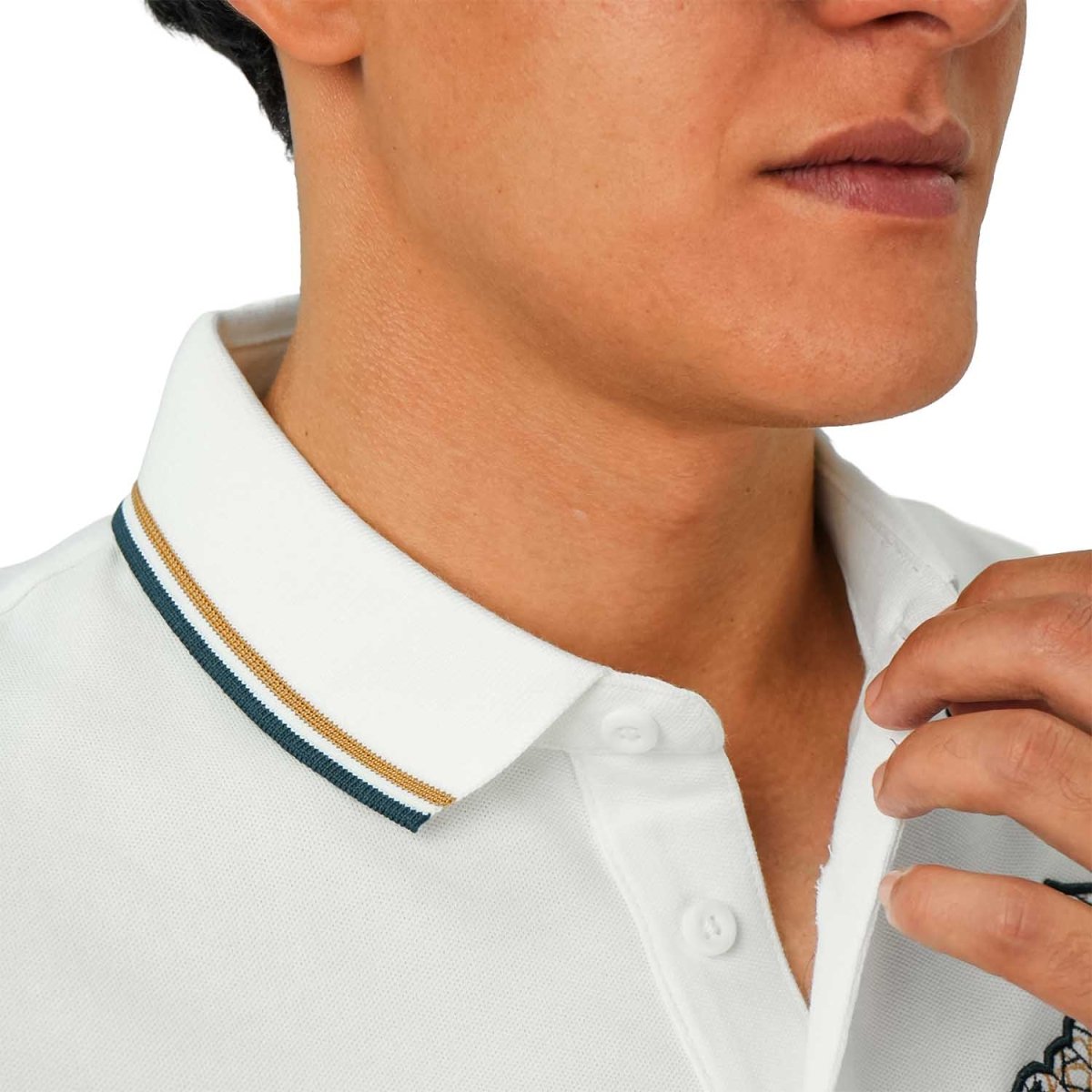 Men's Slim Fit Cotton Short Sleeve Napoleon Polo - Giordano