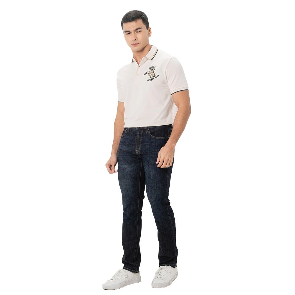 Men's Slim Fit Cotton Short Sleeve Napoleon Polo - Giordano