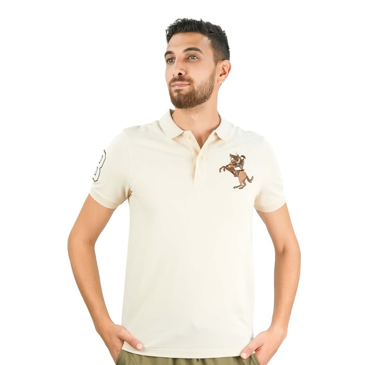 Men's Slim Fit Cotton Short Sleeve Napoleon Polo - Giordano