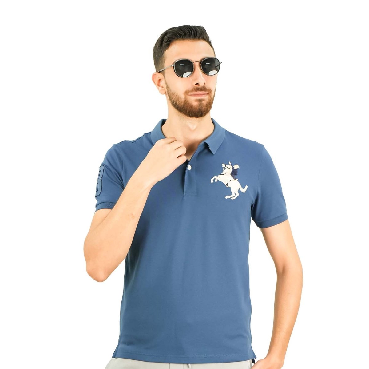 Men's Slim Fit Cotton Short Sleeve Napoleon Polo - Giordano