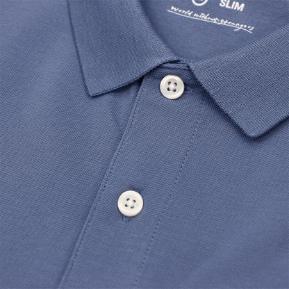 Men's Slim Fit Cotton Short Sleeve Napoleon Polo - Giordano