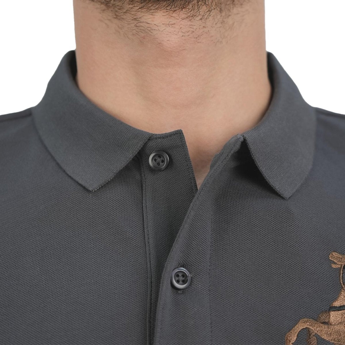 Men's Slim Fit Cotton Short Sleeve Napoleon Polo - Giordano