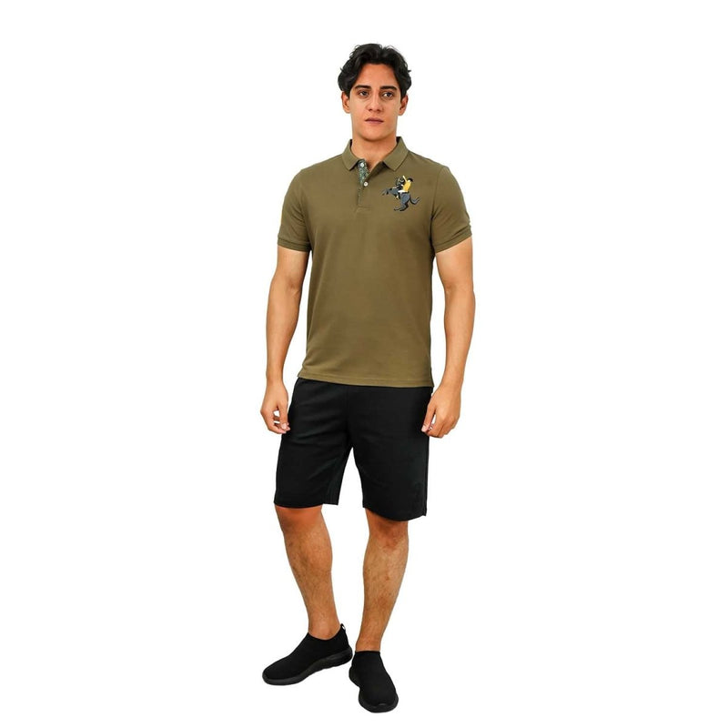 Men's Slim Fit Cotton Short Sleeve Napoleon Polo S - Shop Giordano