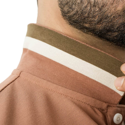 Men's Slim Fit Cotton Short Sleeve Napoleon Polo - Giordano