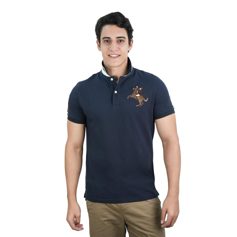 Men's Slim Fit Cotton Short Sleeve Napoleon Polo S - Shop Giordano