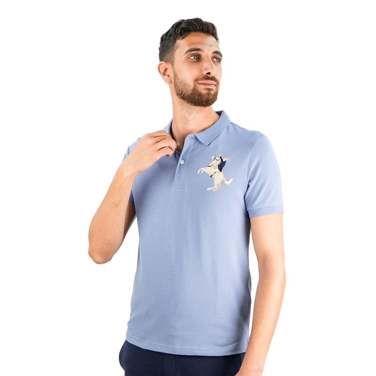 Men's Slim Fit Cotton Short Sleeve Napoleon Polo - Giordano