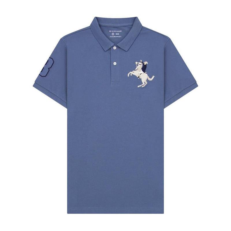 Men's Slim Fit Cotton Short Sleeve Napoleon Polo S - Shop Giordano