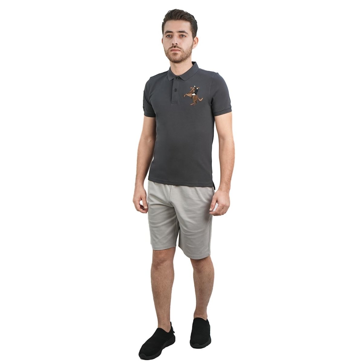 Men's Slim Fit Cotton Short Sleeve Napoleon Polo - Giordano