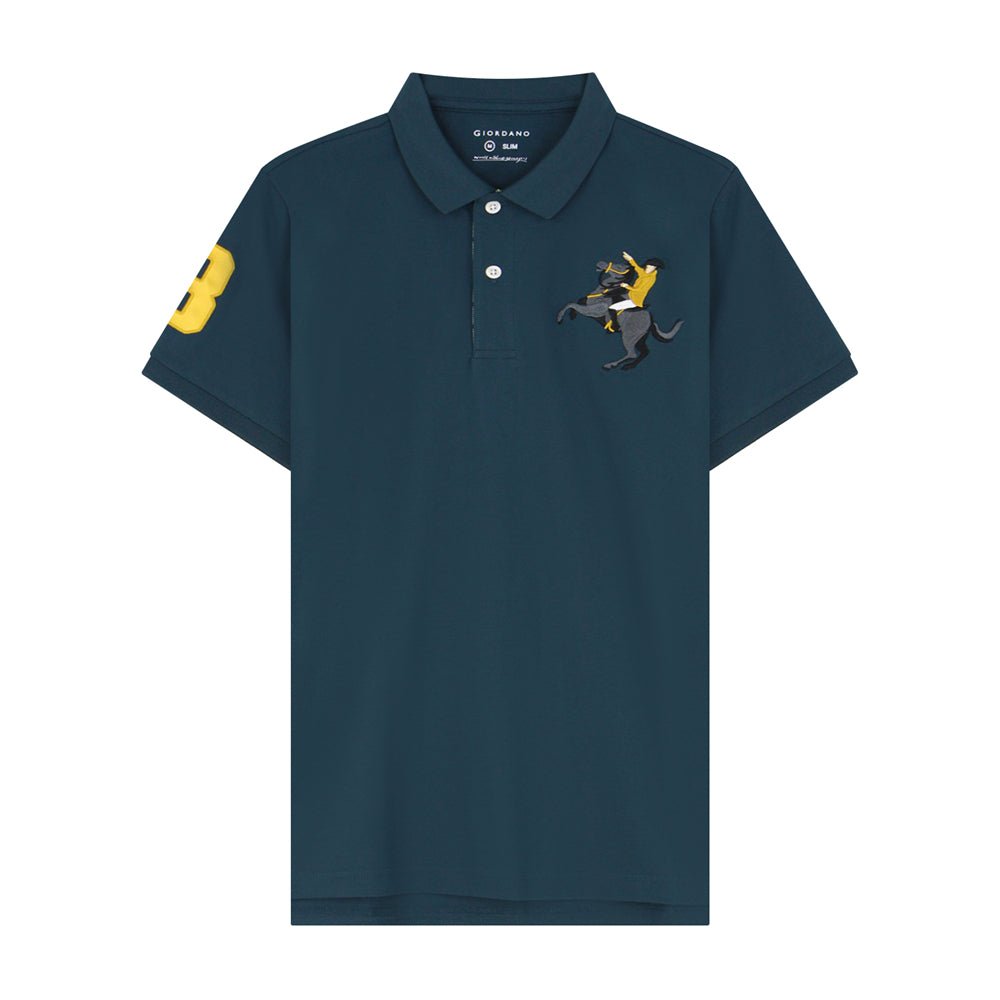 Giordano Men's Slim Fit Cotton Short Sleeve Napoleon Polo - Premium Polo