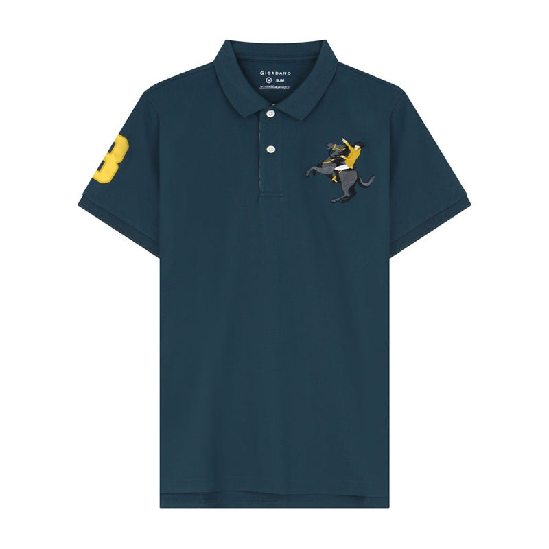 Giordano Men's Slim Fit Cotton Short Sleeve Napoleon Polo - Premium Polo
