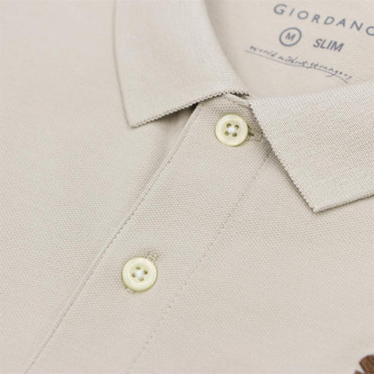 Men's Slim Fit Cotton Short Sleeve Napoleon Polo - Giordano